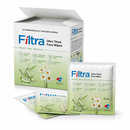 Ultra Thick Face Wipes-Box of 20 Single Sachets