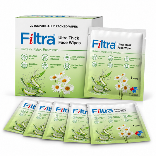 Ultra Thick Face Wipes-Box of 20 Single Sachets