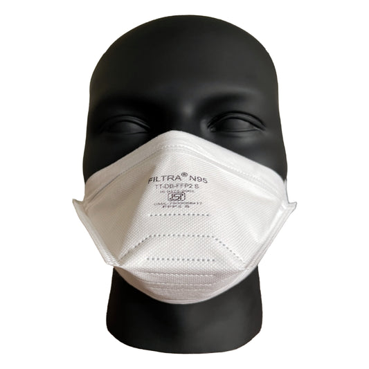 FILTRA® N95 Duck Bill Mask with Headbands | White | Box of 25 Masks