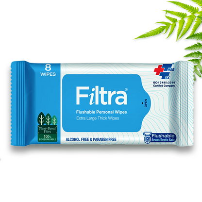 Flushable Personal Wipes Pack of 48