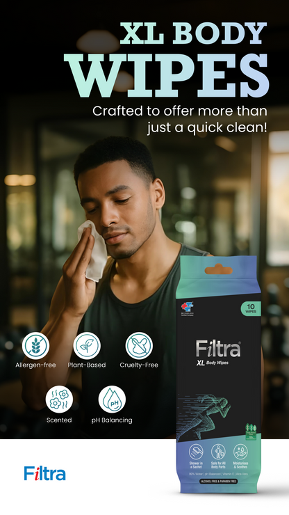 XL Body Wipes - Single Pack Sachets 10 Pack