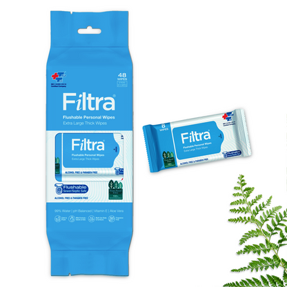 Flushable Personal Wipes Pack of 48