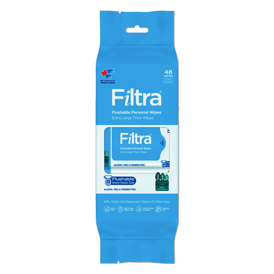 Flushable Personal Wipes Pouch of 48 Wipes (Pack of 1 Pouch)