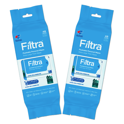 Flushable Personal Wipes Pack of 48