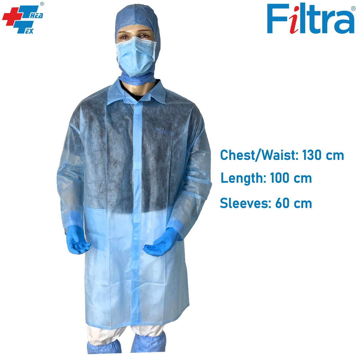 30 GSM PP Spunbond Lab Coat or Visitor Coat Pack of Nos