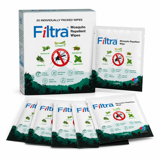 Mosquito Repellent Wipes - Box of 20 Single Sachets
