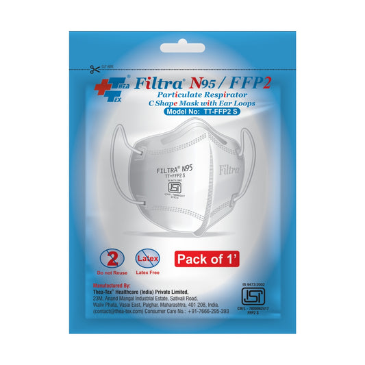 FILTRA® N95 Mask with Ear Loops | White | 10 Single Packs of 1 Mask