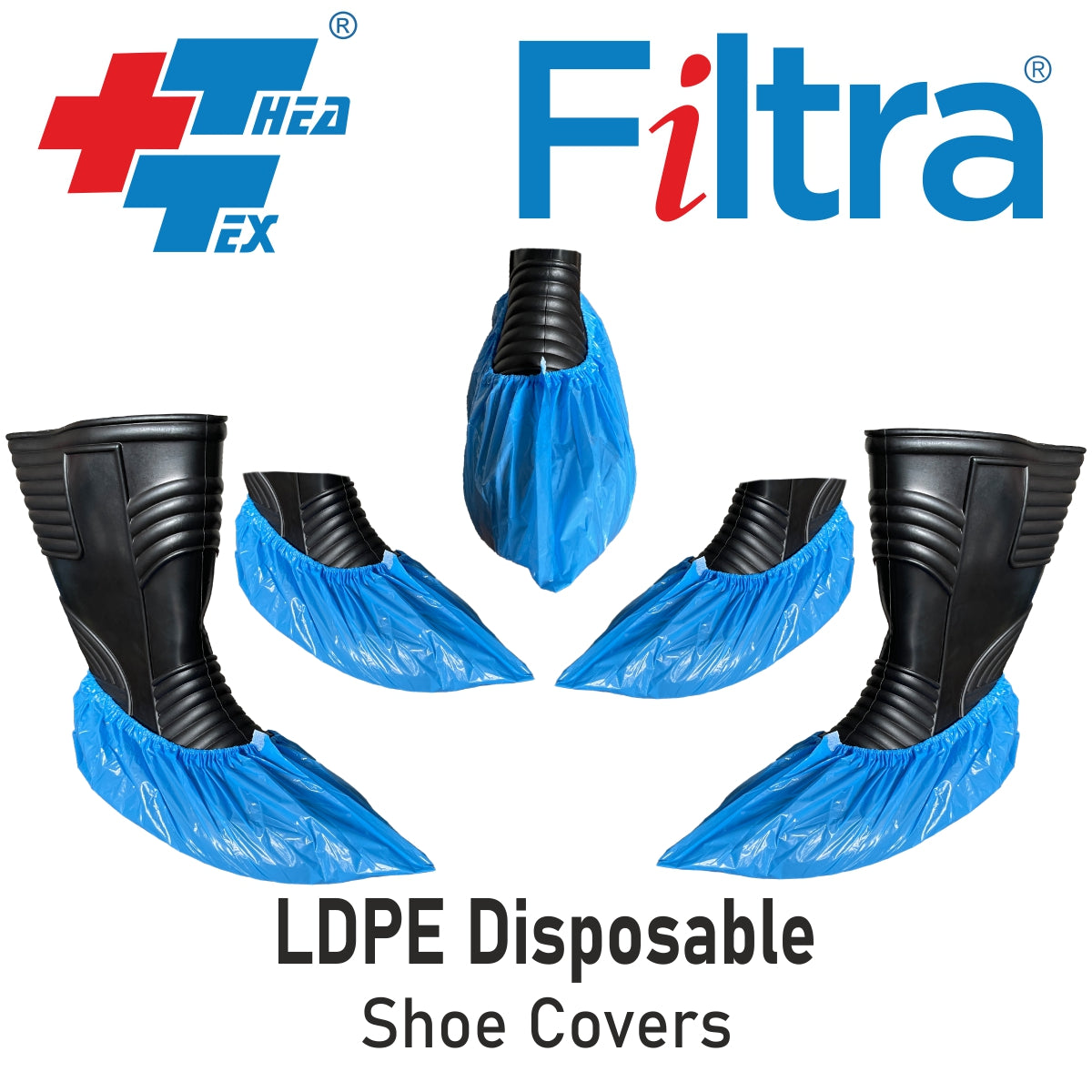 FILTRA® LDPE Shoe Covers | Blue | Pack of 100 Nos ( 50 Pairs )