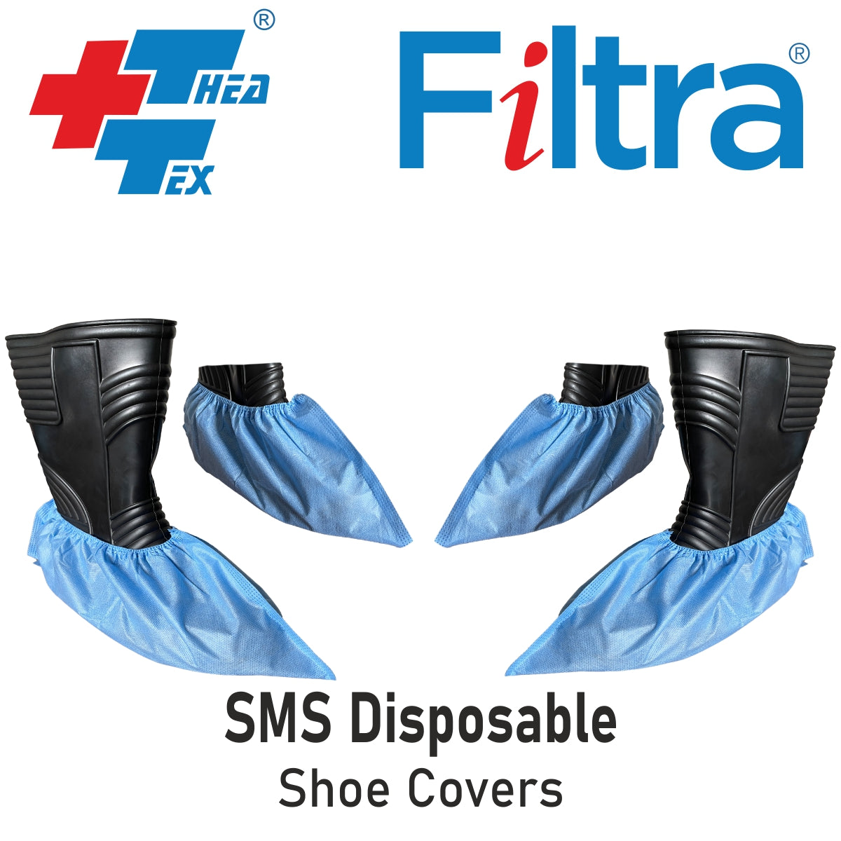 FILTRA® Nonwoven Shoe Covers SMS | Dark Blue | Pack of 50 Nos ( 25 Pairs )