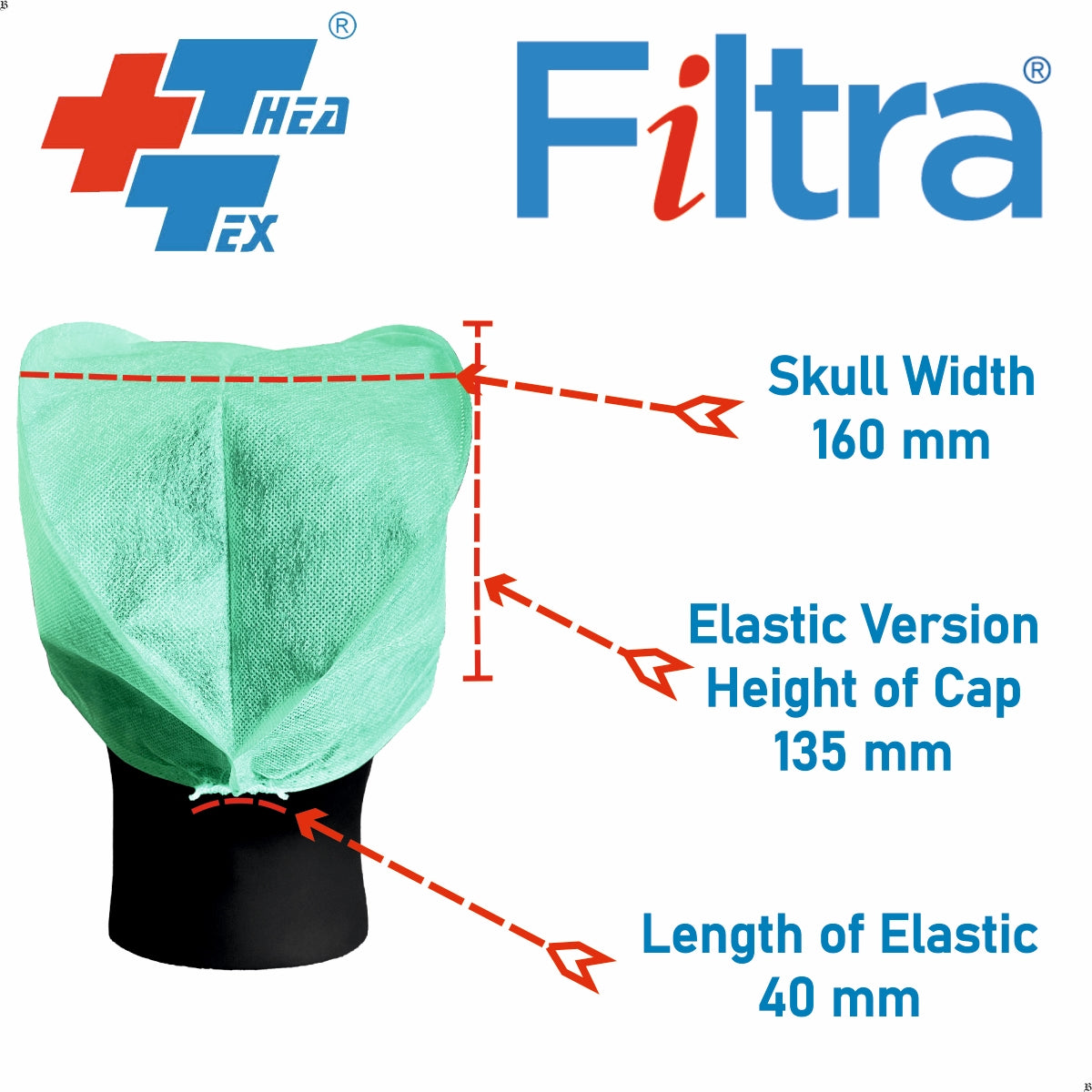 FILTRA® Disposable Surgeon's Cap | White | Box of 100 Caps