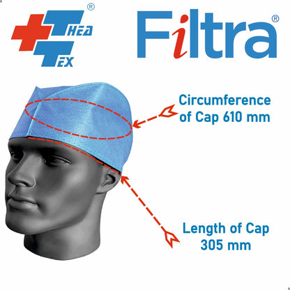 FILTRA® Disposable Surgeon's Cap | SMS Dark Blue | Box of 100 Caps