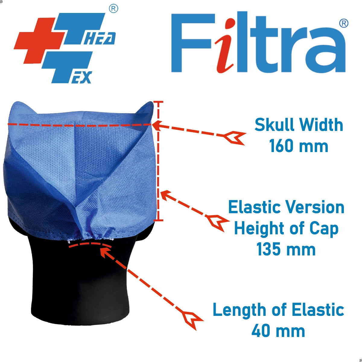 FILTRA® Disposable Surgeon's Cap | SMS Dark Blue | Box of 100 Caps