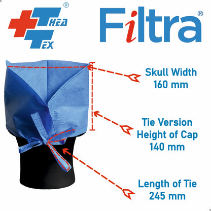 FILTRA® Disposable Surgeon's Cap | SMS Dark Blue | Box of 100 Caps