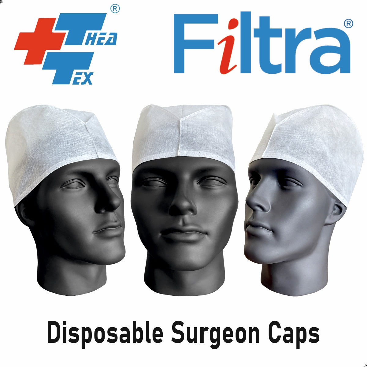 FILTRA® Disposable Surgeon's Cap | Blue | Box of 100 Caps