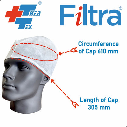 FILTRA® Disposable Surgeon's Cap | Blue | Box of 100 Caps