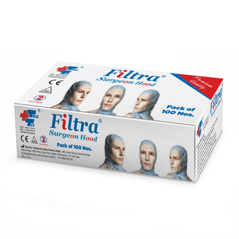 FILTRA® Disposable Surgeon's Hood | SMS Dark Blue | Box of 50 Caps