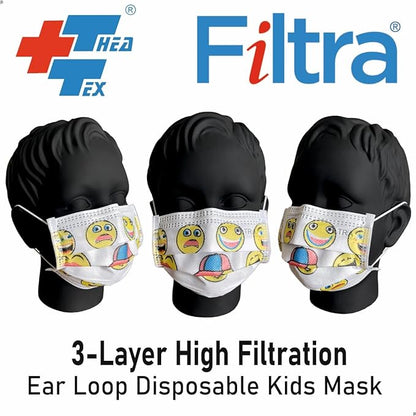 FILTRA® 3-Ply Ear Loop Kids Mask | Cartoon Design | Box of 50 Masks