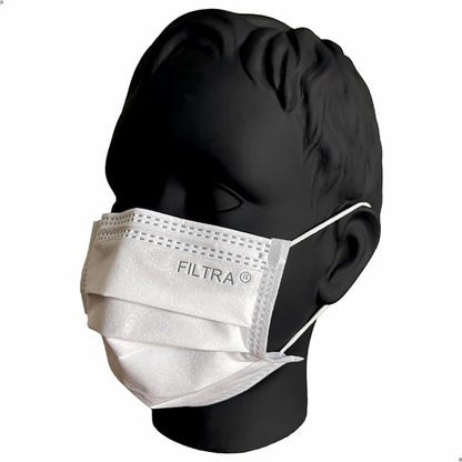 FILTRA® 3-Ply Ear Loop Kids Mask | White | Box of 50 Masks