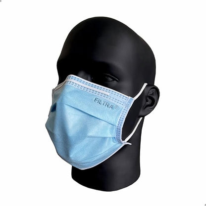 FILTRA® 4-Ply Ear Loop Mask | Blue | Box of 50 Masks