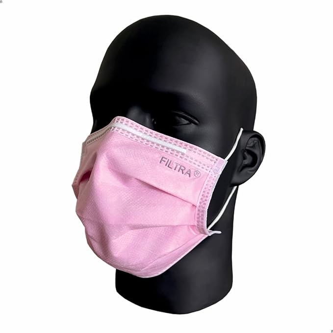 FILTRA® 4-Ply Ear Loop Mask | Pink | Box of 50 Masks