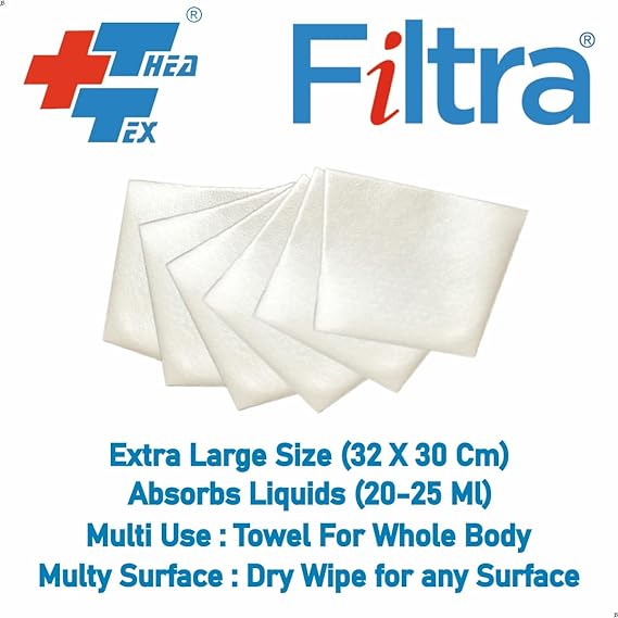 FILTRA® Disposable Absorbent Extra Large Towel, Dry Wipe, Napkin | White