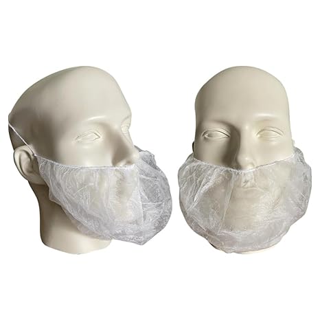 FILTRA® Beard Cover with Headband Elastic | 10 Gsm | White | Pack of 100 Nos