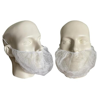 FILTRA® Beard Cover with Headband Elastic | 10 Gsm | White | Pack of 100 Nos