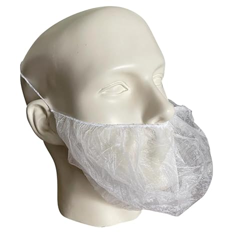 FILTRA® Beard Cover with Headband Elastic | 10 Gsm | White | Pack of 100 Nos