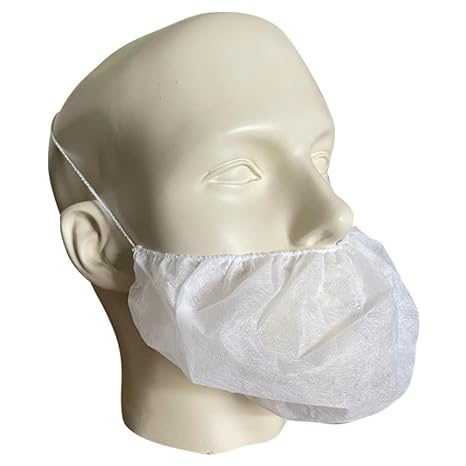 FILTRA® Beard Cover with Headband Elastic | 25 Gsm | White | Pack of 100 Nos