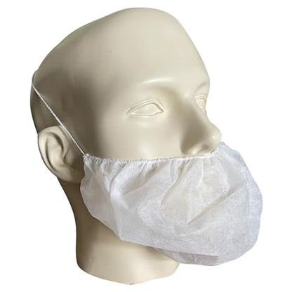 FILTRA® Beard Cover with Headband Elastic | 25 Gsm | White | Pack of 100 Nos