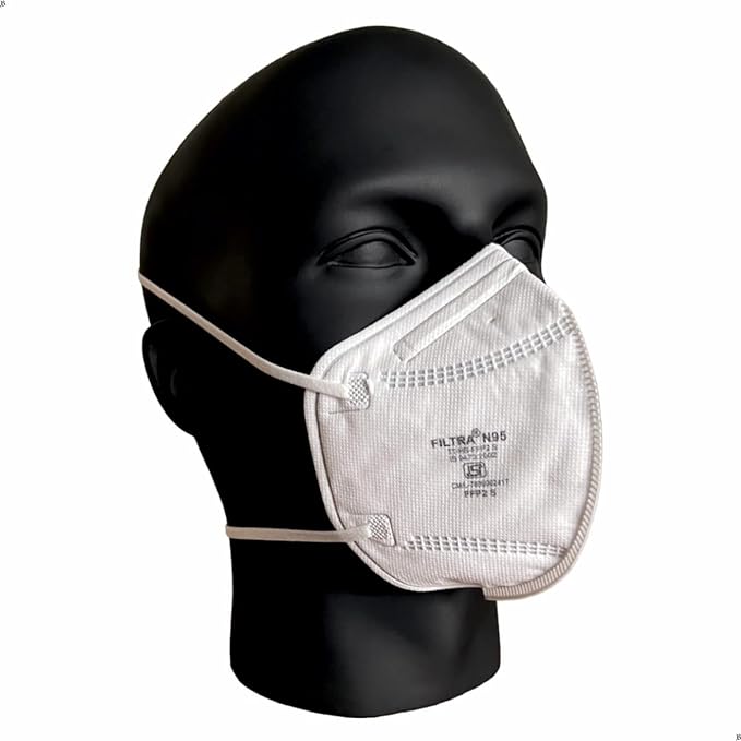 FILTRA® N95 Mask with Headbands | White | Box of 25 Masks