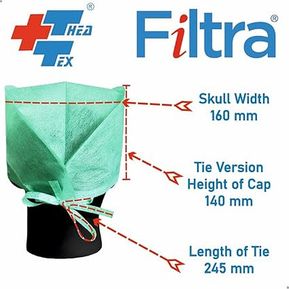 FILTRA® Disposable Surgeon's Cap | Green | Box of 100 Caps