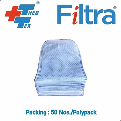 FILTRA® Disposable Absorbent Wash Glove, Cleaning Glove, Cleaning Mitt | Oval Glove | Blue |Pack of 50 Gloves