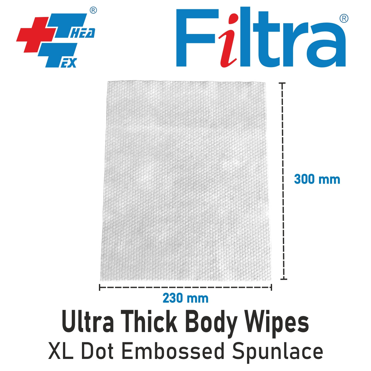 FILTRA® Ultra Thick Body Wipes | Re-Sealable Zip Lock Pouch of 10 Wipes