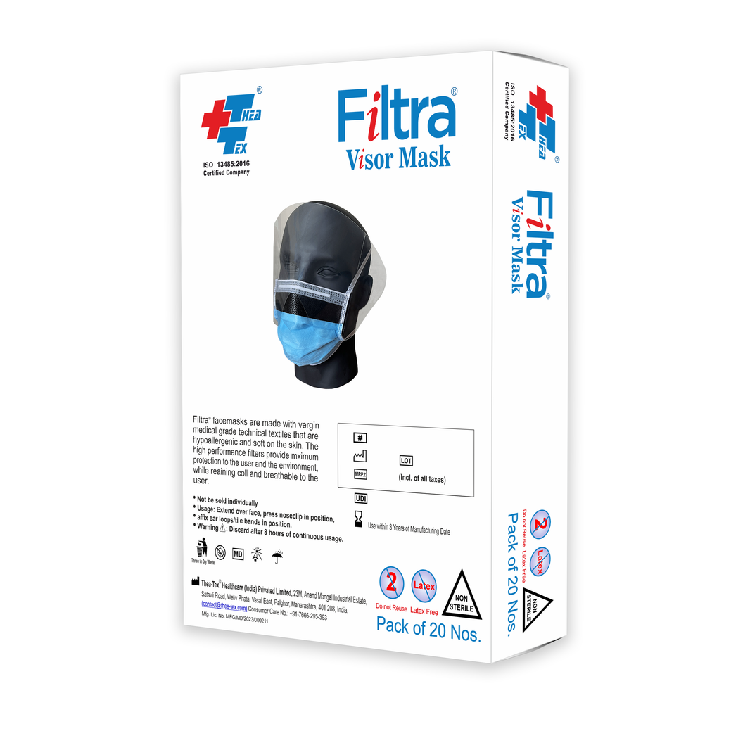 Get 4 Ply Mask With Visor in Mask Box| FILTRA® Store