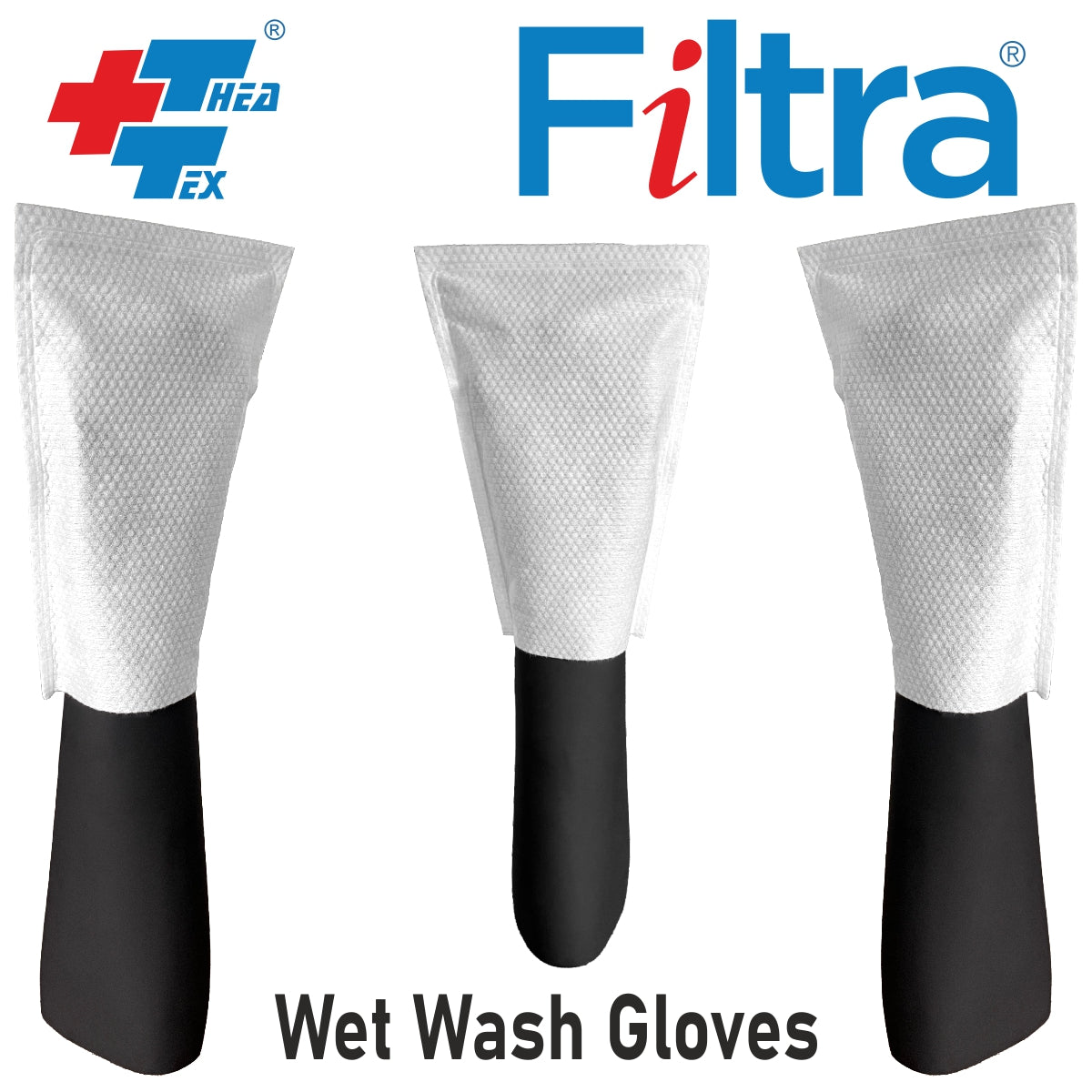 FILTRA® Disposable Wet Wash Gloves | Body Wipes | Re-Sealable Zip Lock Pouch of 10 Gloves | [10 count (Pack of 3)]