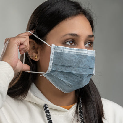 Grey 4-Ply Ear Loop Activated Carbon Mask Zip Lock Pouch of 20 Masks (20 count Pack of 3)