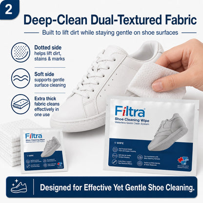 Shoe Cleaning Wipes - Box of 20 Single Sachets