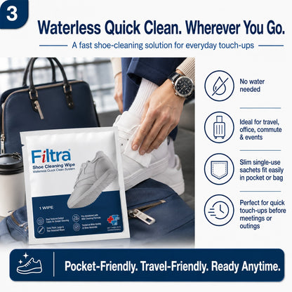 Shoe Cleaning Wipes - Box of 20 Single Sachets