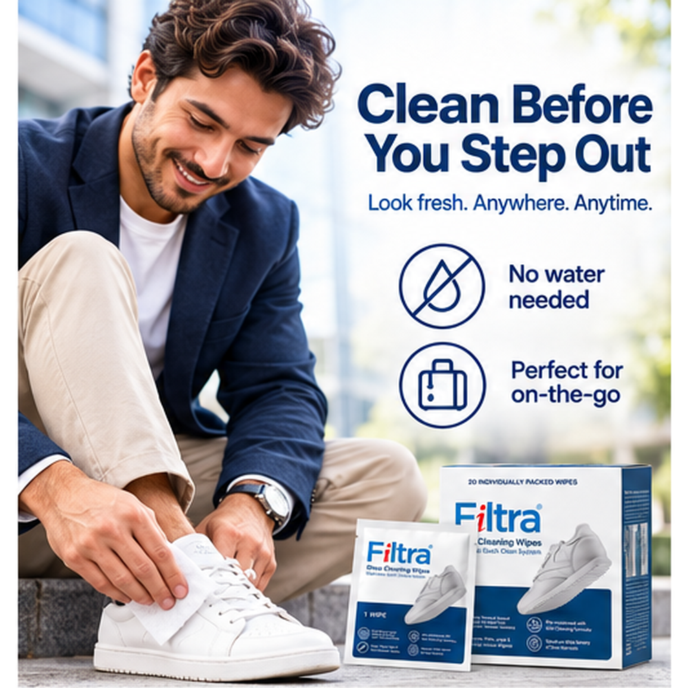 Shoe Cleaning Wipes - Box of 20 Single Sachets