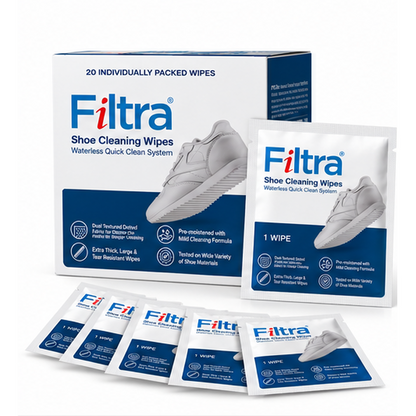 Shoe Cleaning Wipes - Box of 20 Single Sachets