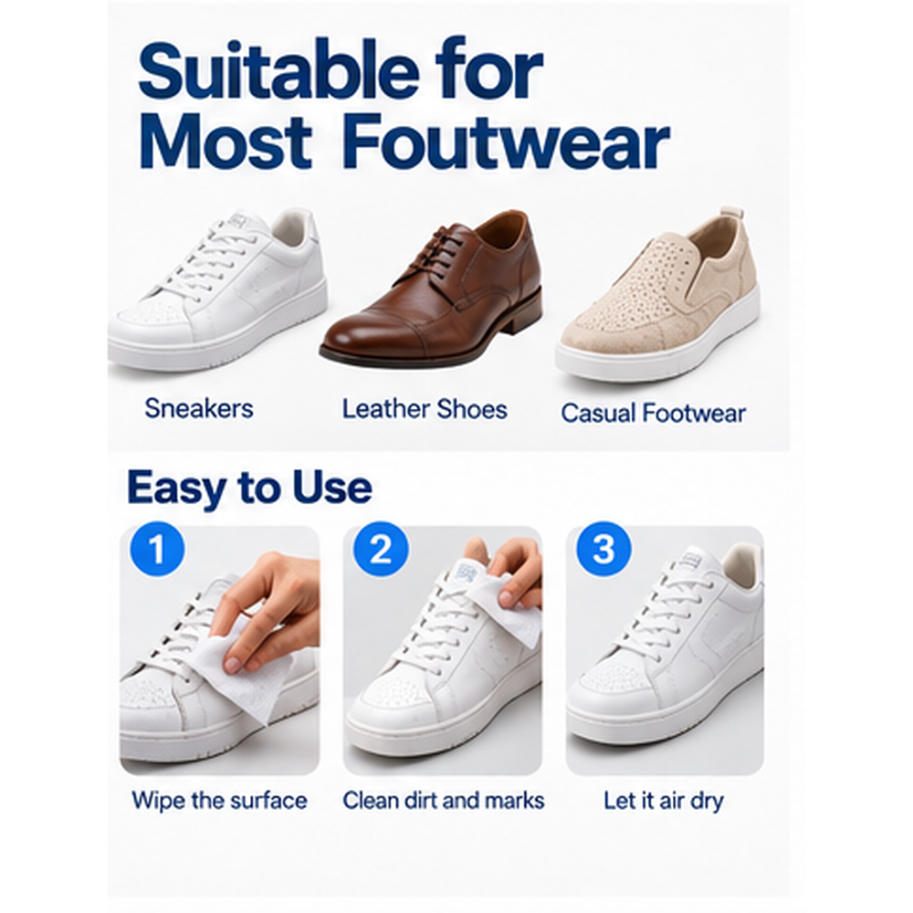 Shoe Cleaning Wipes - Box of 20 Single Sachets