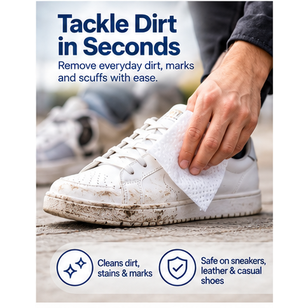 Shoe Cleaning Wipes - Box of 20 Single Sachets